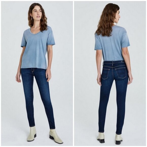 💕AG💕 Farrah High Waist Skinny Ankle Jeans - Darjeeling Blue 27 NWT - Picture 2 of 16